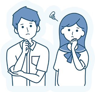 悩んでいる学生のイラスト